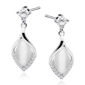 Cercei argint cu piatra sidefata si cristale DiAmanti Z2161ER_WUL-DIA (Argint 925‰ 1,7 g.)